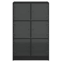 Credenza con Ante Nera 68x37x109 cm in Legno Multistrato 3295851