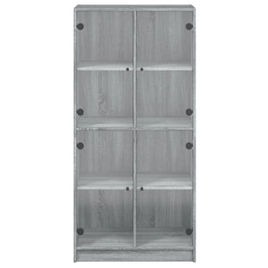 Credenza con Ante Grigio Sonoma 68x37x142 cm Legno Multistrato 3295862