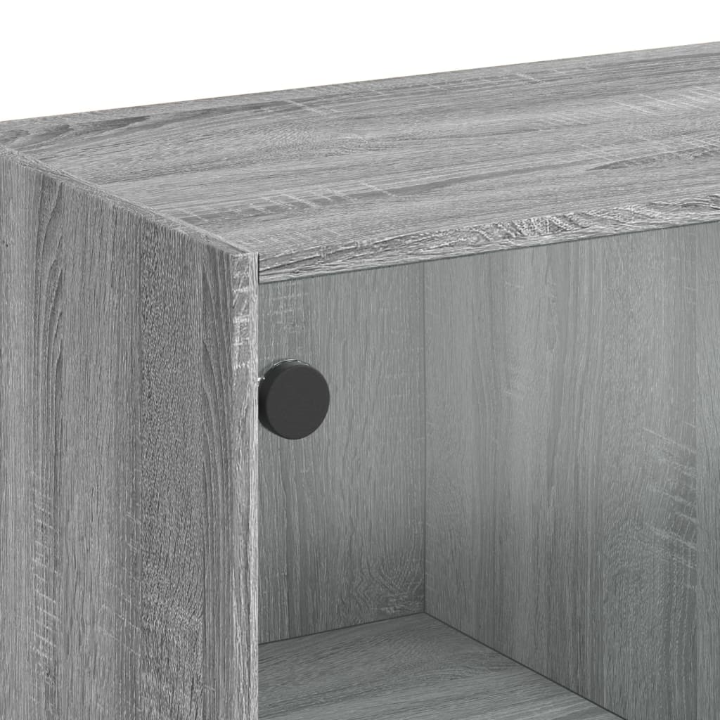 Credenza con Ante Grigio Sonoma 68x37x142 cm Legno Multistrato 3295862