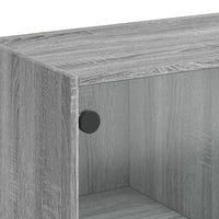 Credenza cassettiera mobile contenitore organizer cucina soggiorno salotto alto con ante sonoma 68 x 37 x 142 cm legno ingegnerizzato grigio 02_0032243