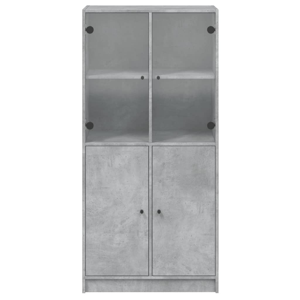 Credenza con Ante Grigio Cemento 68x37x142 cm Legno Multistrato 3295867