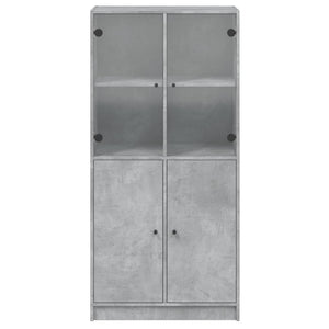 Credenza con Ante Grigio Cemento 68x37x142 cm Legno Multistrato 3295867