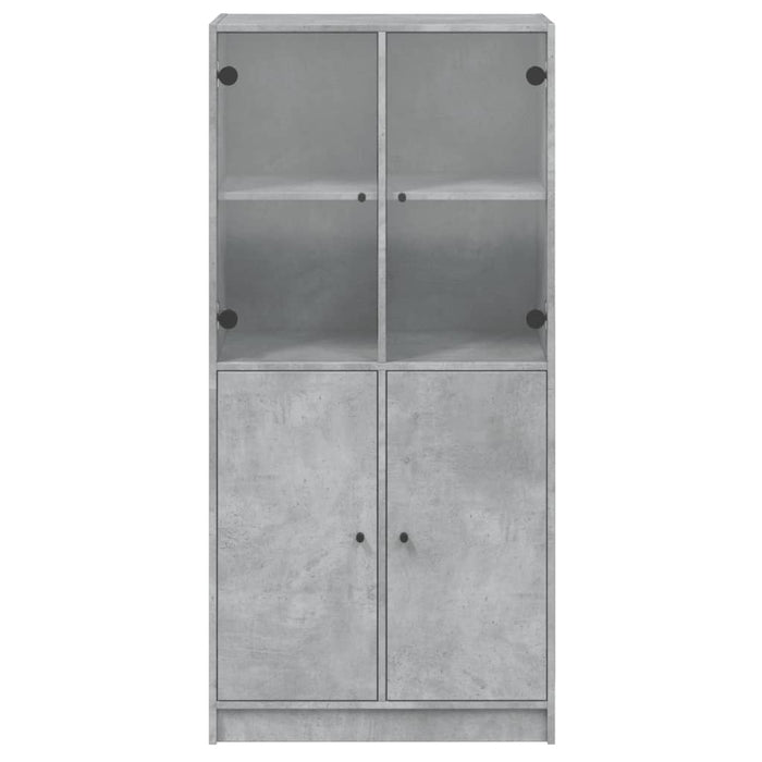 Credenza con Ante Grigio Cemento 68x37x142 cm Legno Multistrato 3295867