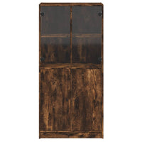 Credenza con Ante Rovere Fumo 68x37x142 cm Legno Multistrato 3295868