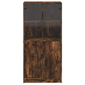 Credenza con Ante Rovere Fumo 68x37x142 cm Legno Multistrato 3295868