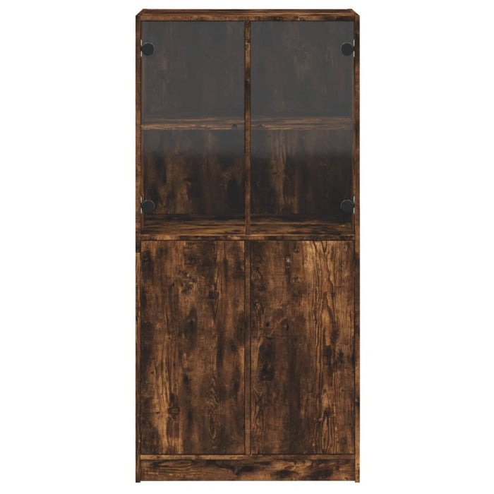 Credenza con Ante Rovere Fumo 68x37x142 cm Legno Multistrato 3295868