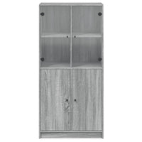 Credenza con Ante Grigio Sonoma 68x37x142 cm Legno Multistrato 3295869