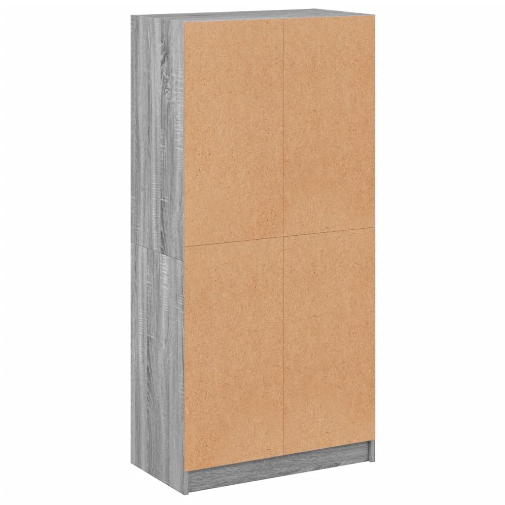 Buffet credenza cassettiera mobiletto mobile contenitore organizer cucina soggiorno salotto alto con ante rovere Sonoma 68 x 37 x 142 cm legno ingegnerizzato grigio 02_0032244