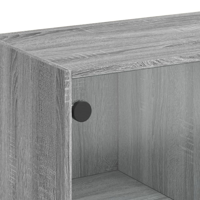 Credenza con Ante Grigio Sonoma 68x37x142 cm Legno Multistrato 3295869