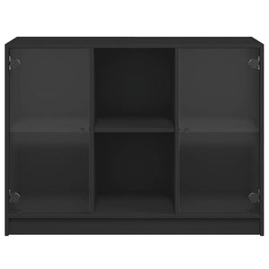 Credenza-Buffet-Armadio da cucina Nero 102x37x75,5 cm in Legno Multistrato