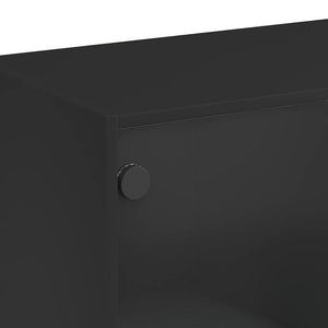 Credenza Nero 102x37x75,5 cm in Legno Multistrato 3295872