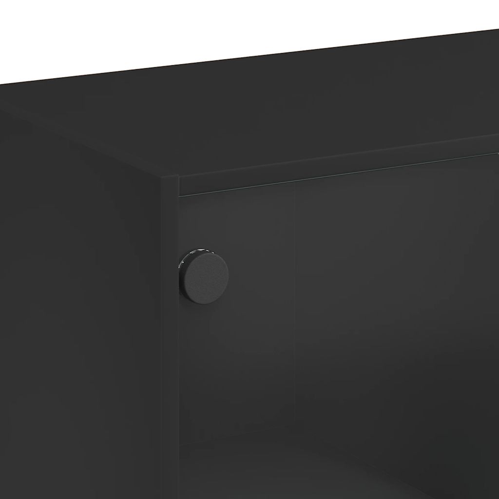 Credenza-Buffet-Armadio da cucina Nero 102x37x75,5 cm in Legno Multistrato