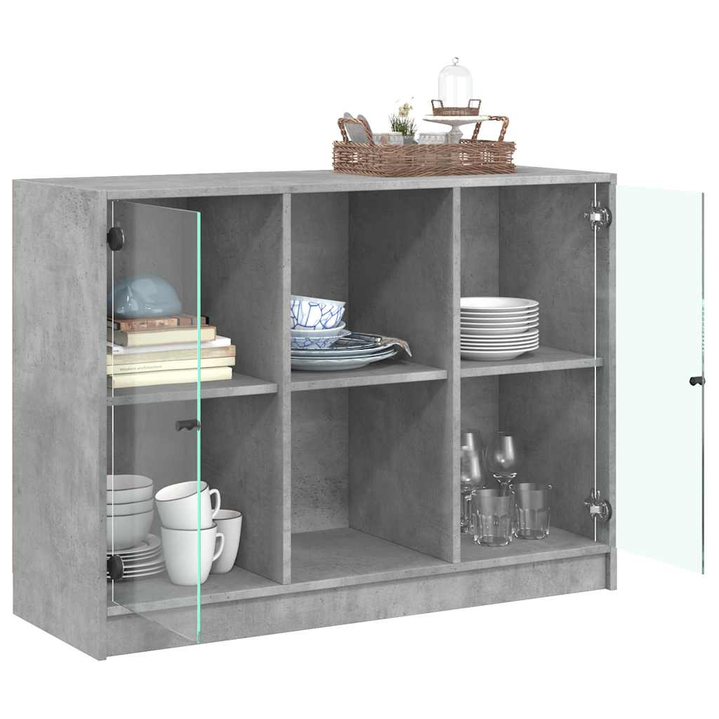 Credenza Grigio Cemento 102x37x75,5 cm in Legno Multistrato 3295874
