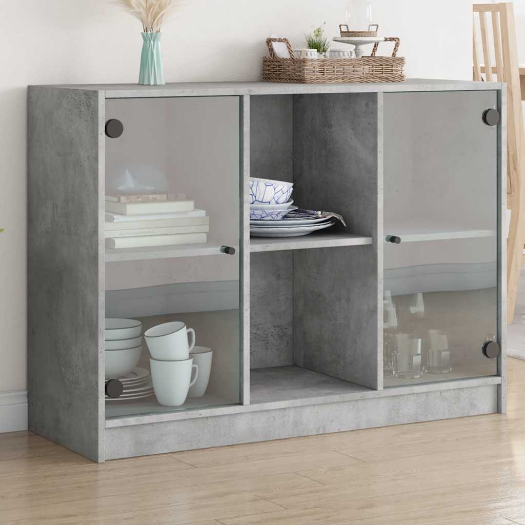 Credenza Grigio Cemento 102x37x75,5 cm in Legno Multistrato 3295874