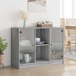 Credenza Grigio Sonoma 102x37x75,5 cm in Legno Multistrato 3295876