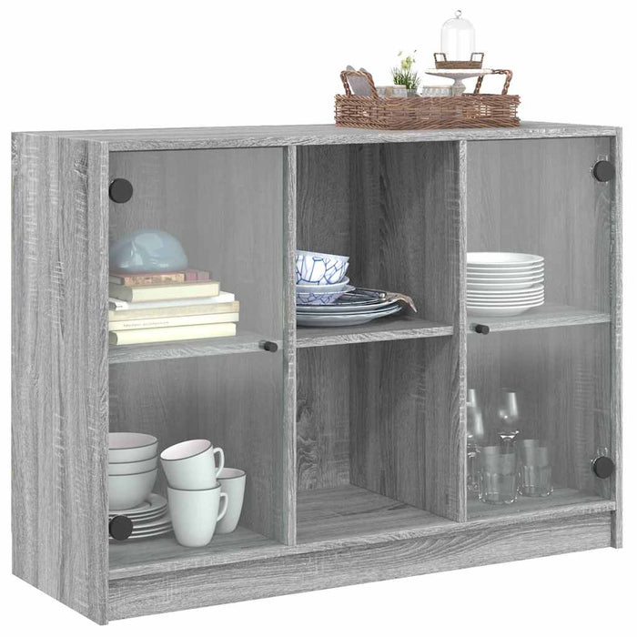 Credenza Grigio Sonoma 102x37x75,5 cm in Legno Multistrato 3295876