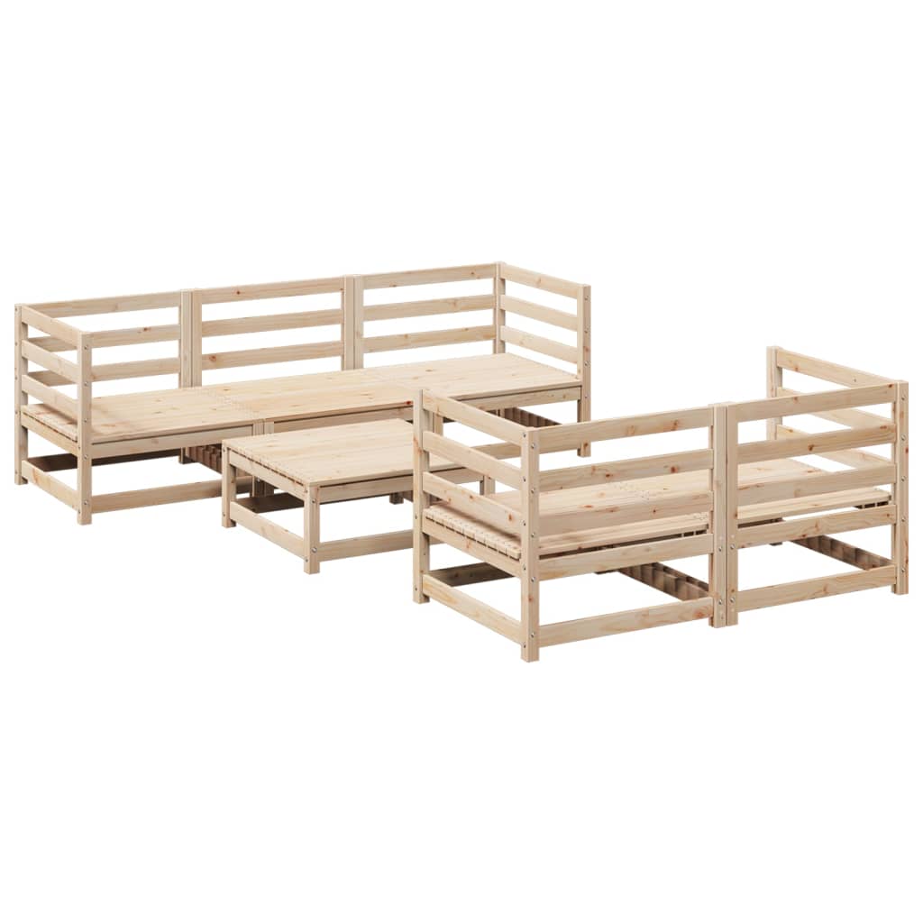 Set Divani da Giardino 6 pz in Legno Massello di Pino 3299286