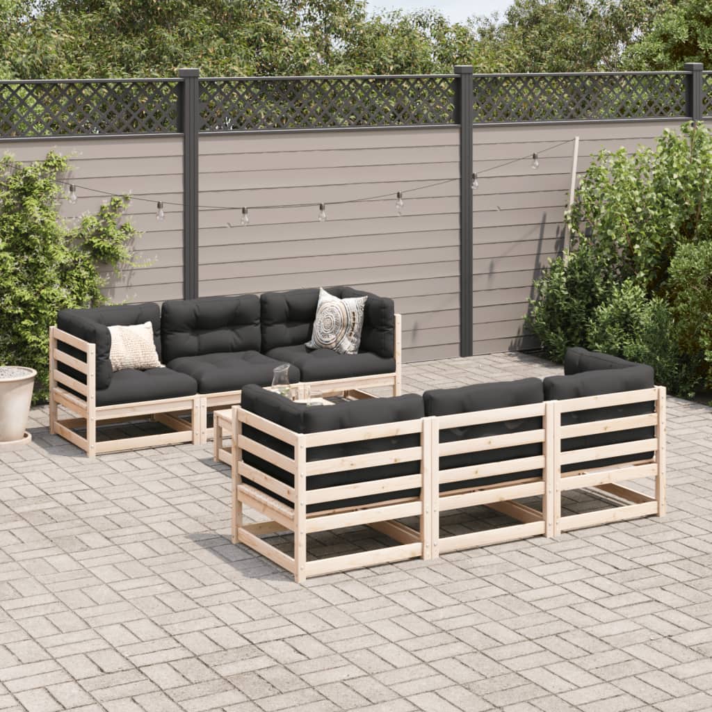 Set Divani da Giardino 7 pz in Legno Massello di Pino 3299297