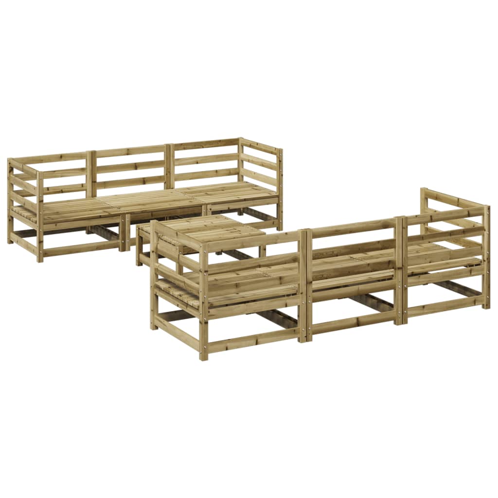 vidaXL Set Divani da Giardino 7 pz in Legno Impregnato di Pino
