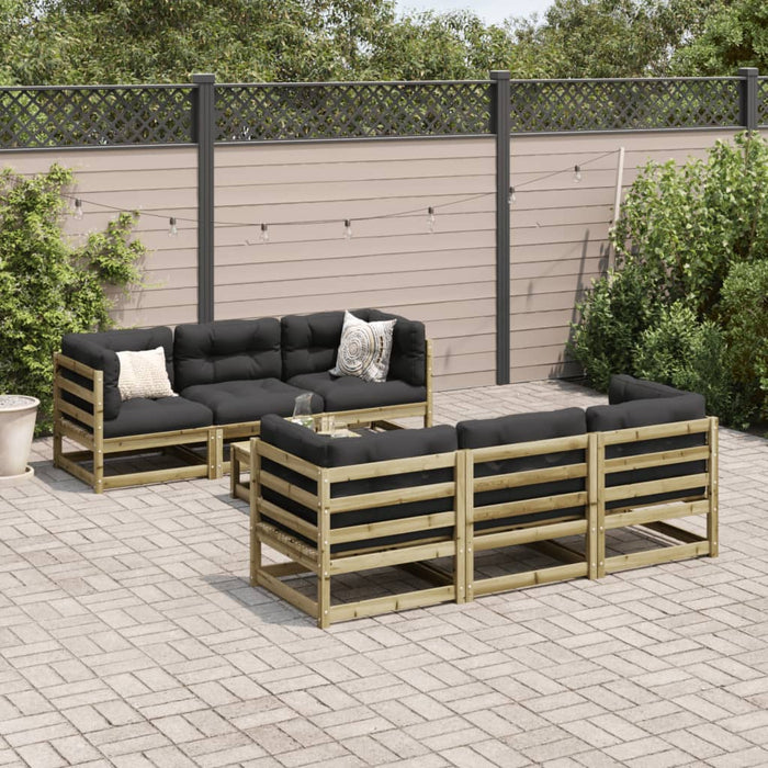vidaXL Set Divani da Giardino 7 pz in Legno Impregnato di Pino