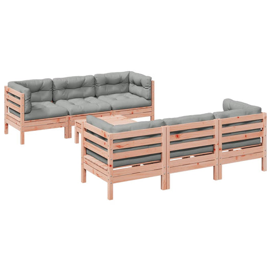 Set Divani Giardino 7 pz Cuscini Legno Massello Abete Douglas 3299306