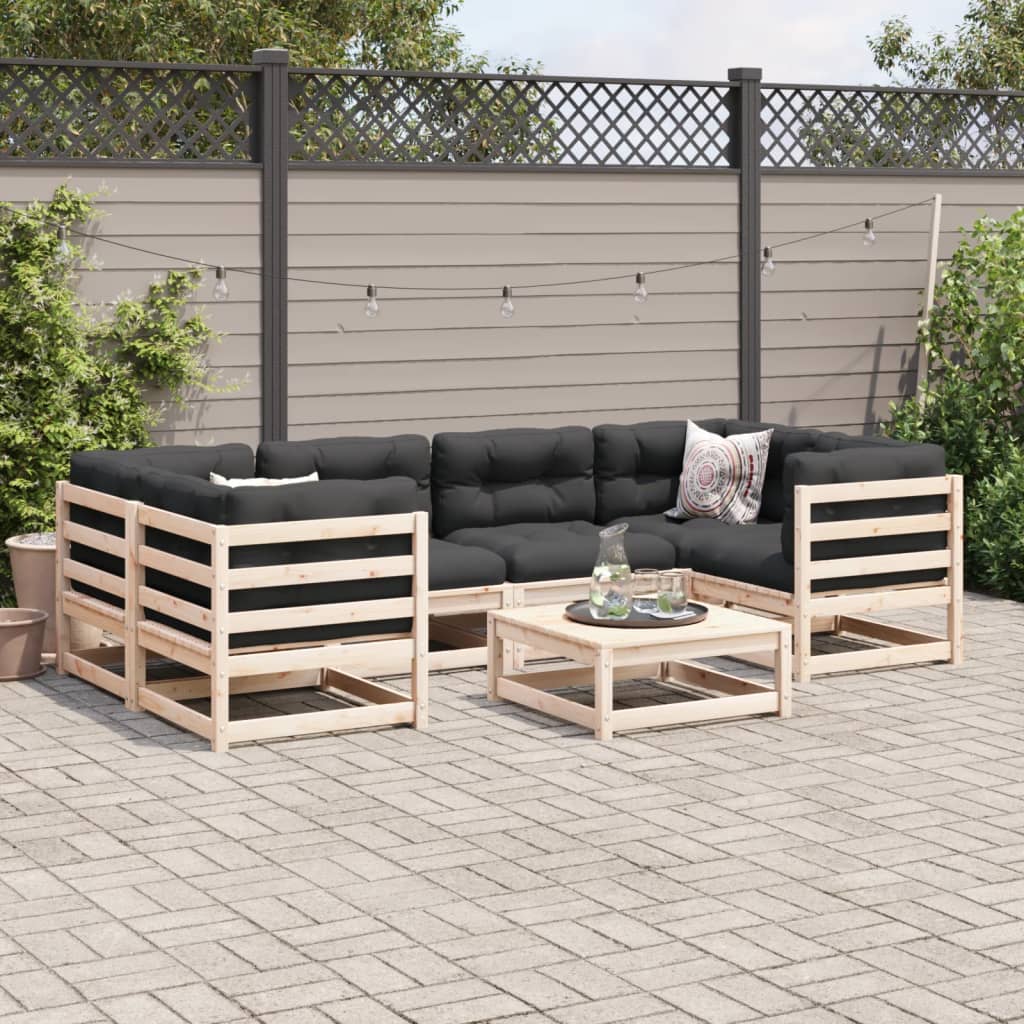 Set Divani da Giardino 7 pz in Legno Massello di Pino 3299308