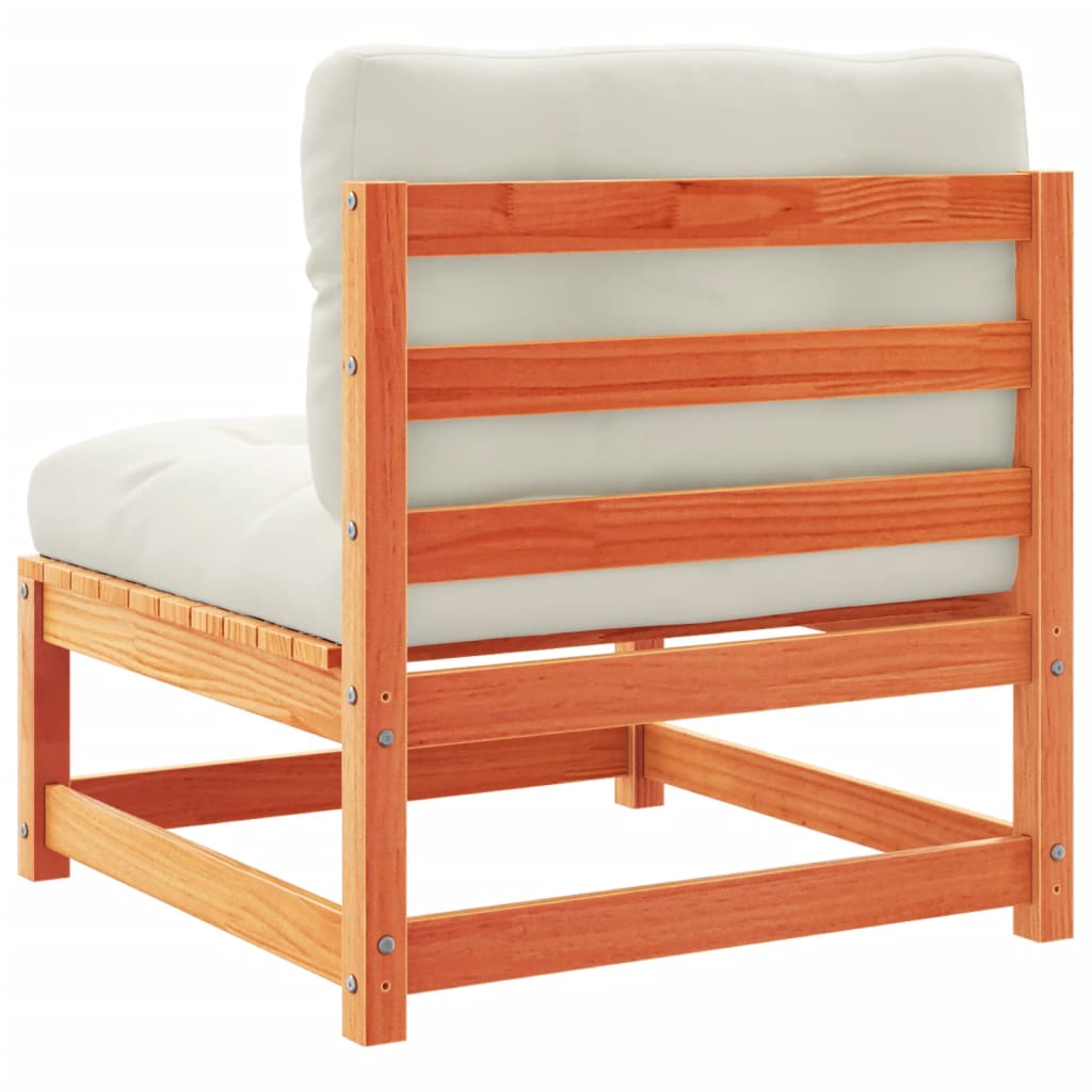 Set Divani Giardino 8 pz con Cuscini Marrone Cera Massello Pino 3299325