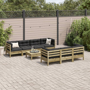 Set Divani da Giardino 8pz con Cuscini Legno Impregnato di Pino 3299330