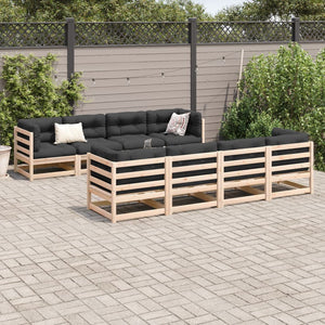 Set Divani da Giardino 9 pz in Legno Massello di Pino 3299353