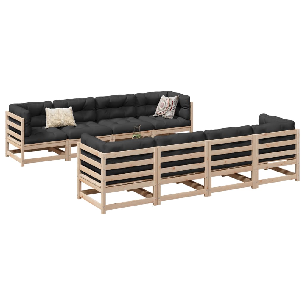 Set Divani da Giardino 9 pz in Legno Massello di Pino 3299353