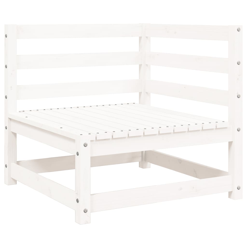 Set Divani da Giardino 9 pz Bianco in Legno Massello di Pino 3299354