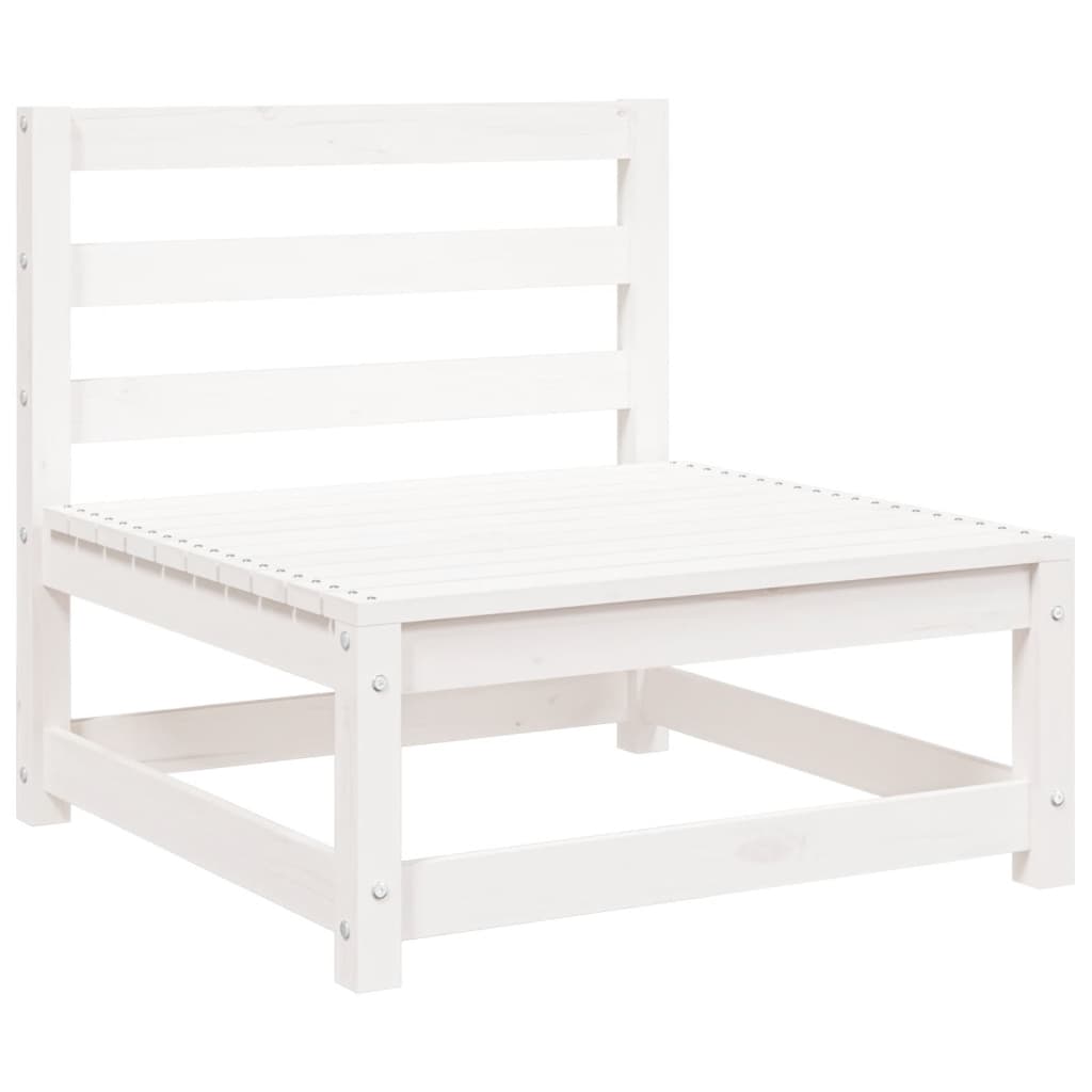 Set Divani da Giardino 9 pz Bianco in Legno Massello di Pino 3299354