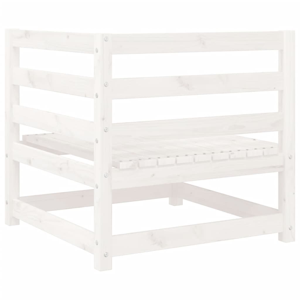 Set Divani da Giardino 9 pz Bianco in Legno Massello di Pino 3299354