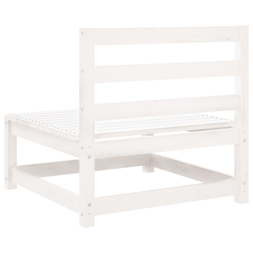 Set Divani da Giardino 9 pz Bianco in Legno Massello di Pino 3299354