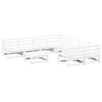 vidaXL Set Divani da Giardino 9 pz Bianco in Legno Massello di Pino
