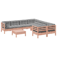 Set Divani Giardino 9 pz Cuscini Legno Massello Abete Douglas