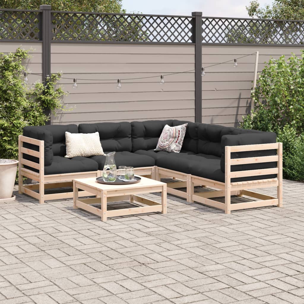 Set Divani da Giardino 6 pz in Legno Massello di Pino 3299441