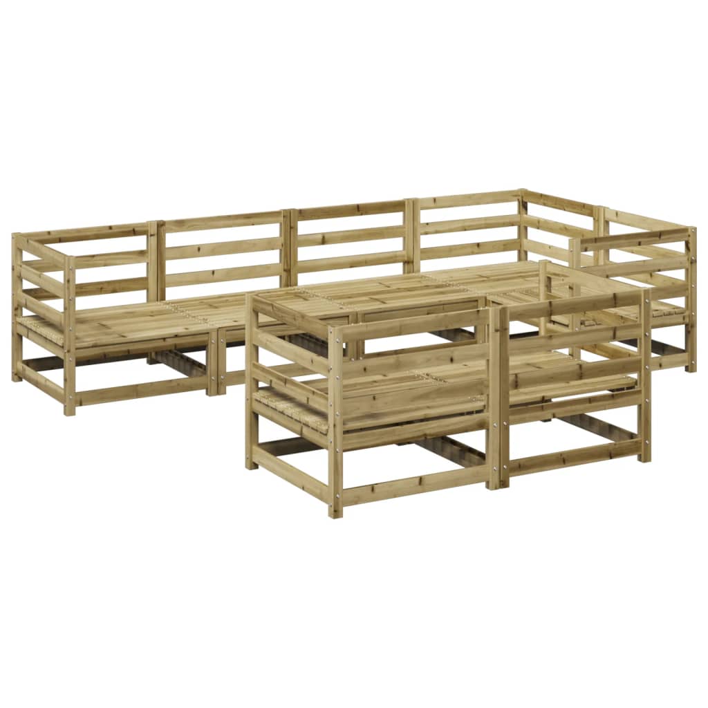 vidaXL Set Divani da Giardino 7 pz in Legno Impregnato di Pino