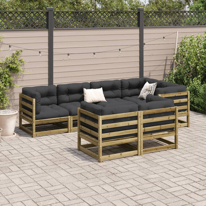 vidaXL Set Divani da Giardino 7 pz in Legno Impregnato di Pino