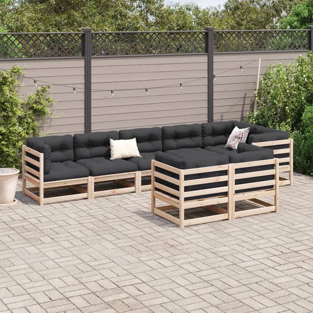Set Divani da Giardino 8 pz in Legno Massello di Pino 3299500