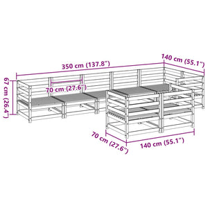 Set Divani da Giardino 8 pz in Legno Massello di Pino 3299500