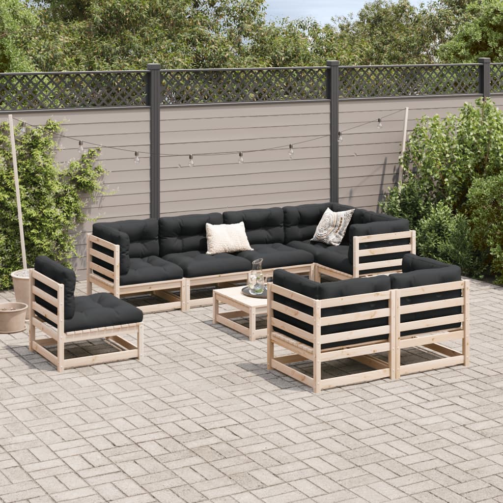 Set Divani da Giardino 9 pz in Legno Massello di Pino 3299508