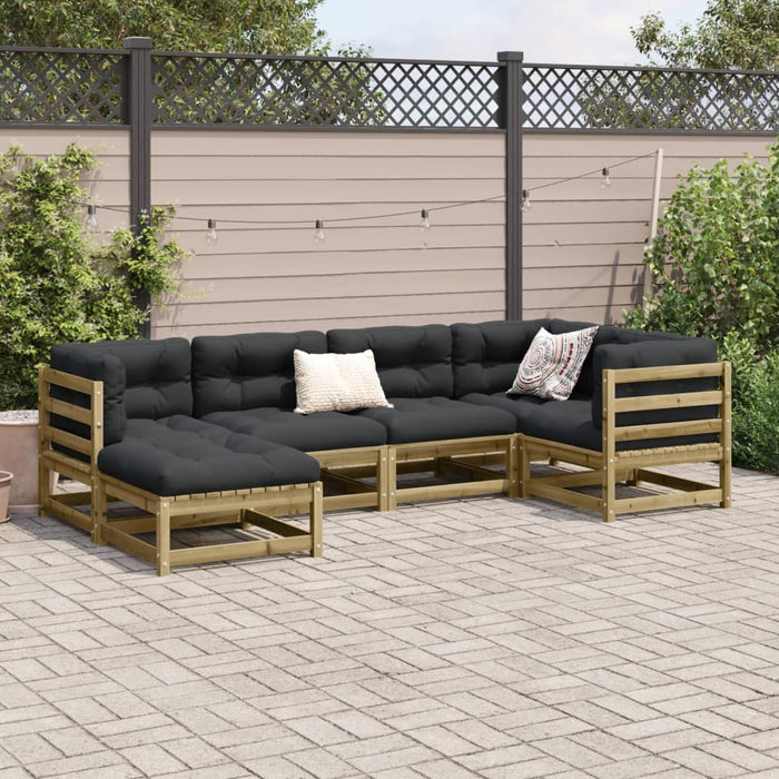 Set Divani da Giardino 6pz con Cuscini Legno Impregnato di Pinocod mxl 93006