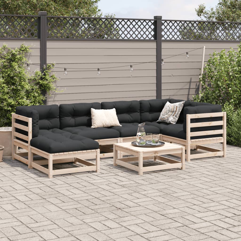 Set Divani da Giardino 7 pz in Legno Massello di Pino 3299530