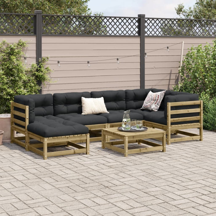 Set Divani da Giardino 7pz con Cuscini Legno Impregnato di Pino 3299537