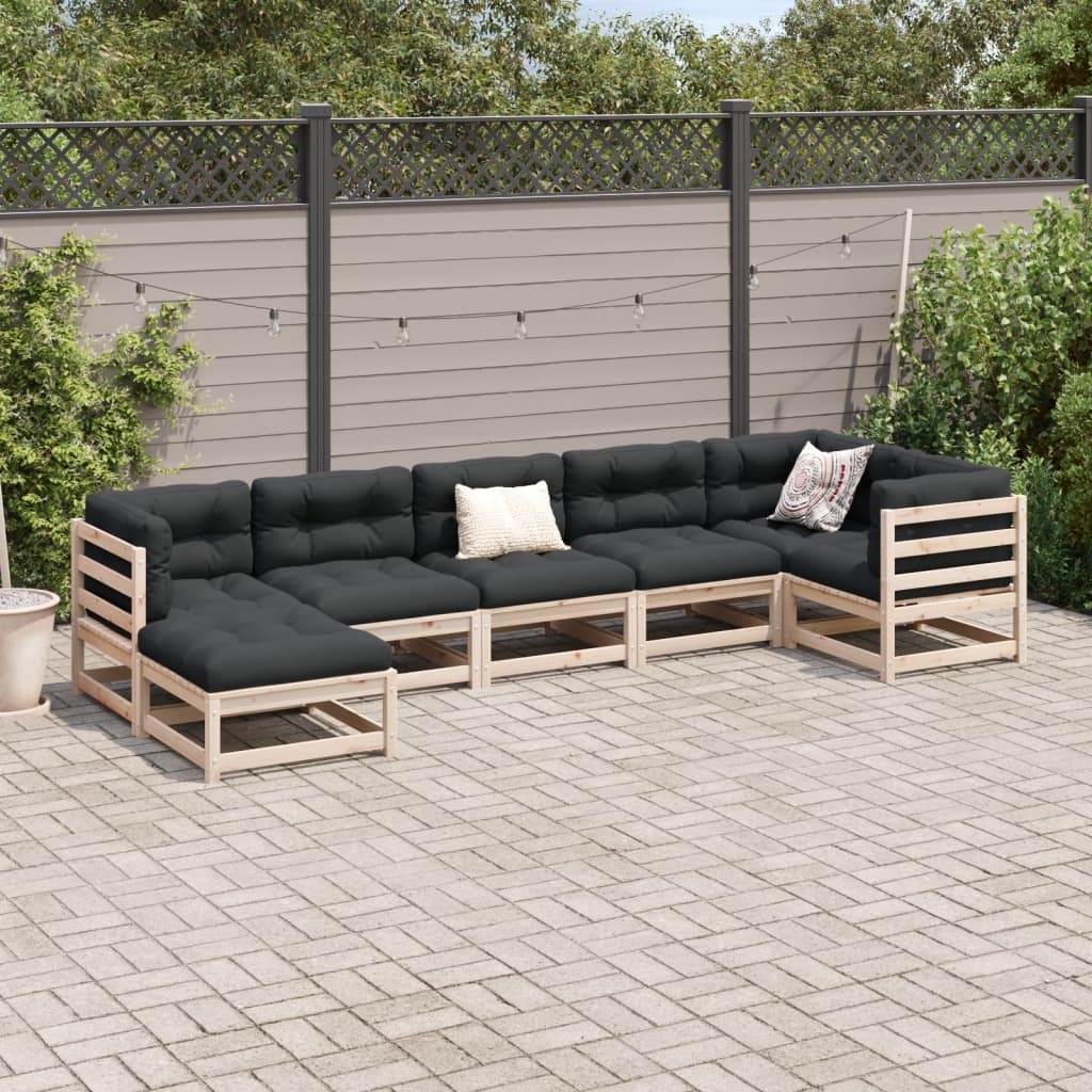 Set Divani da Giardino 7 pz in Legno Massello di Pino 3299541
