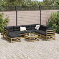 Set Divani da Giardino 8pz con Cuscini Legno Impregnato di Pino 3299559