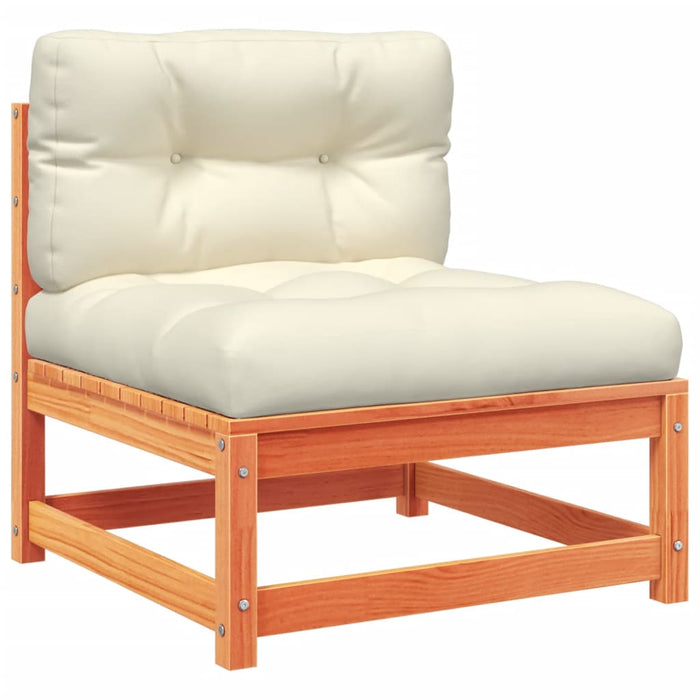 Set Divani Giardino 6pz con Cuscini Marrone Cera Massello Pino 3299568