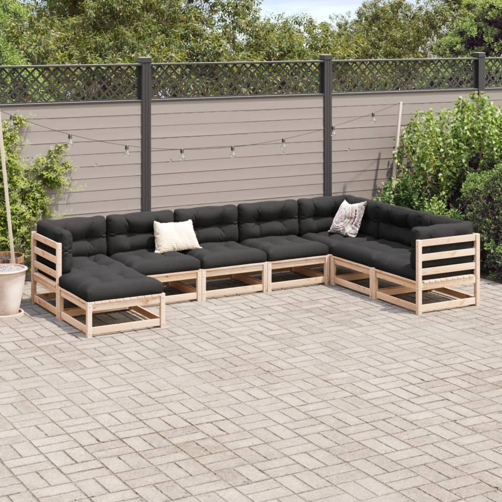 Set Divani da Giardino 8 pz in Legno Massello di Pino 3299574