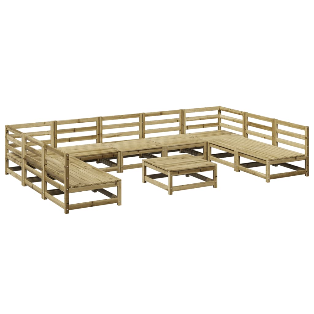 Set Divani da Giardino 10 pz in Legno Impregnato di Pino 3299595